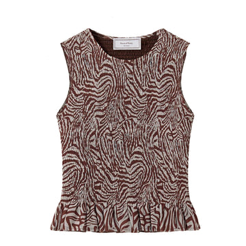 House of Sunny Zebra Mesh Top Cocoa