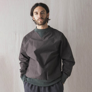 Jackman Back Nep Crew Neck Dark Grey / Green - Parasol Store