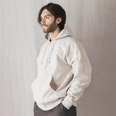 Jackman Back Nep Zip Parka Hooded Sweat Rosin White - Parasol Store
