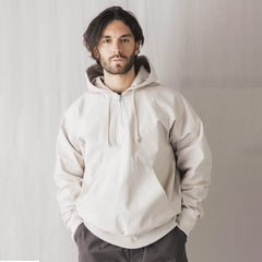 Jackman Back Nep Zip Parka Hooded Sweat Rosin White - Parasol Store