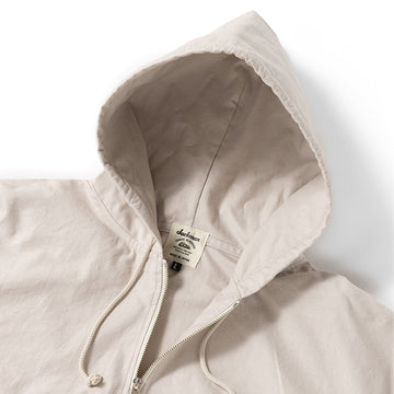 Jackman Back Nep Zip Parka Hooded Sweat Rosin White - Parasol Store