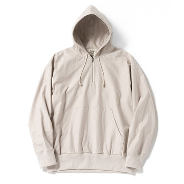 Jackman Back Nep Zip Parka Hooded Sweat Rosin White - Parasol Store