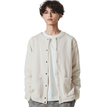 Jackman Big Loop Collarless Sweat Jacket Ink