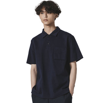 Jackman Dotsume Pocket Polo Navy - Parasol Store