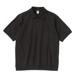 Jackman Dotsume Rib S/S Polo Shirt Black