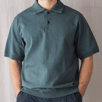 Jackman Dotsume Rib S/S Polo Shirt Black