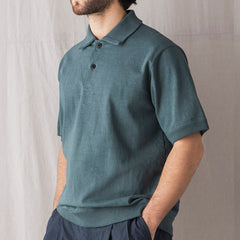 Jackman Dotsume Rib S/S Polo Shirt Black