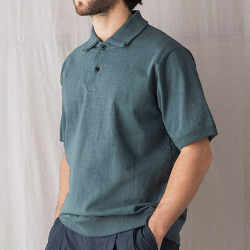 Jackman Dotsume Rib S/S Polo Shirt Black