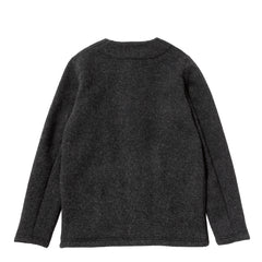 Jackman Wool Collarless Knit Jacket Heather Black - Parasol Store