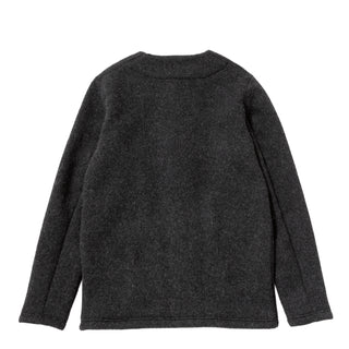 Jackman Wool Collarless Knit Jacket Heather Black