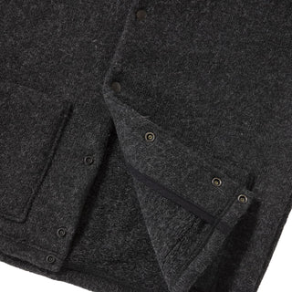 Jackman Wool Collarless Knit Jacket Heather Black