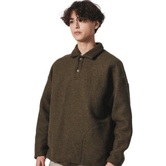 Jackman Wool HIMO Polo Knit Olive - Parasol Store