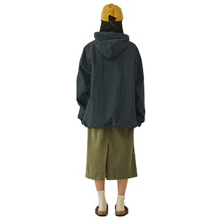 Kappy Button Hoodie Anorak Deep Navy - Parasol Store