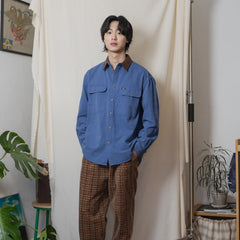 Kappy Canvas Work Shirt Jacket Blue
