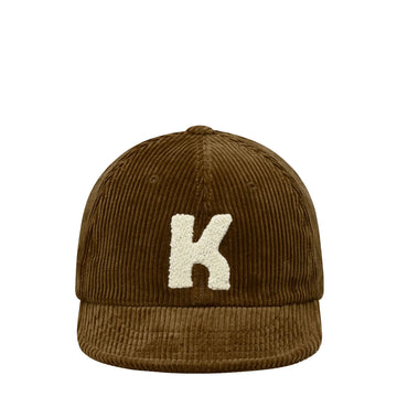 Kappy Corduroy Logo Cap Brown
