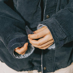 Kappy Corduroy Mountain Jacket Navy - Parasol Store