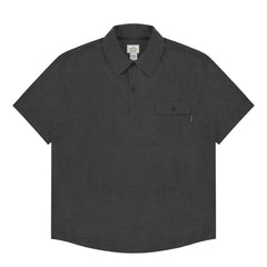 Kappy Cotton Snap Half Shirt Charcoal - Parasol Store
