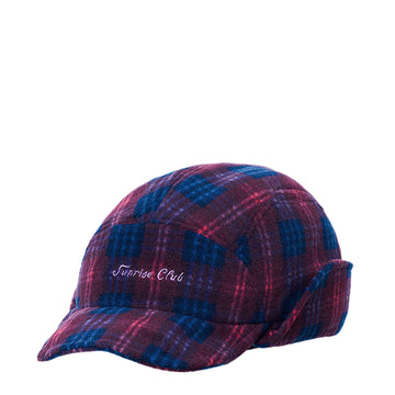Kappy Fleece Check Trooper Hat Purple