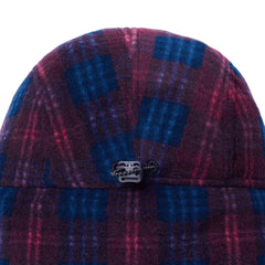 Kappy Fleece Check Trooper Hat Purple