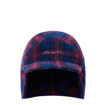 Kappy Fleece Check Trooper Hat Purple