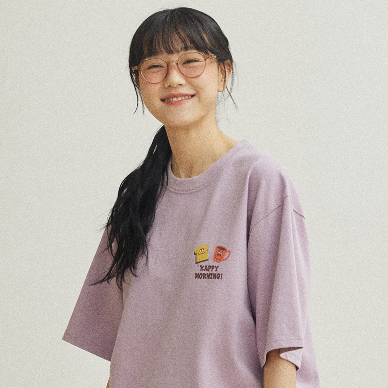 Kappy Kappy Morning Half T-Shirt Toru Fukuda Edition Lilac