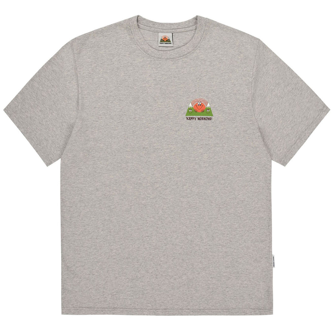 Kappy Kappy Morning Half T-Shirt Toru Fukuda Edition Melange Gray - Parasol Store
