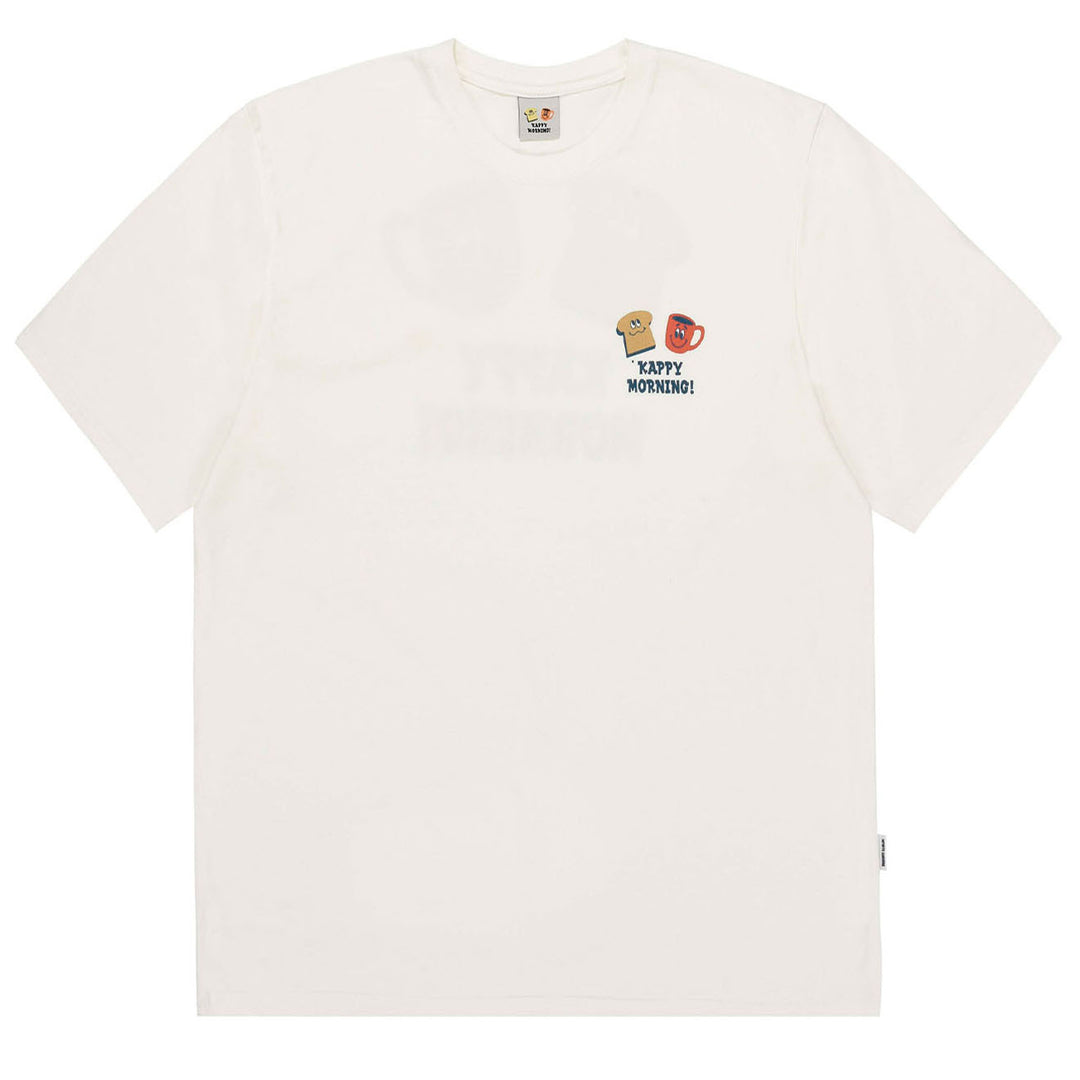 Kappy Kappy Morning Half T-Shirt Toru Fukuda Edition White - Parasol Store