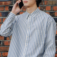Kappy Melange Stripe Shirt Sky Blue - Parasol Store