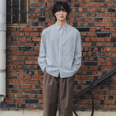 Kappy Melange Stripe Shirt Sky Blue - Parasol Store