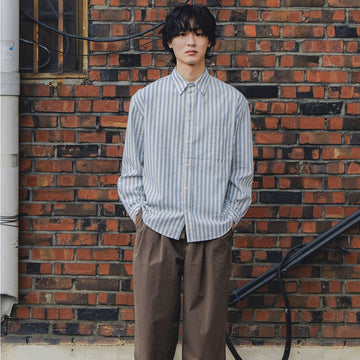 Kappy Melange Stripe Shirt Sky Blue - Parasol Store