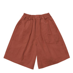 Kappy One Tuck Wide Fatigue Half Pants Vintage Red - Parasol Store