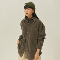 Kappy Pigment Corduroy Shirt Brown - Parasol Store