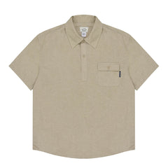 Kappy Pigment Henley Neck Half Shirt Beige - Parasol Store