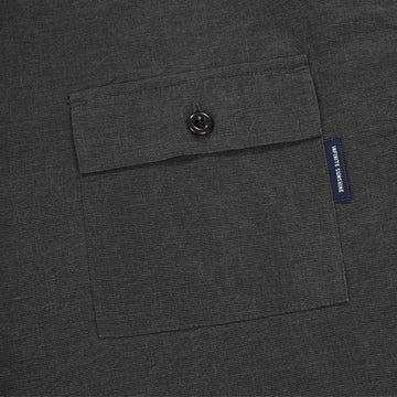 Kappy Pigment Henley Neck Half Shirt Charcoal - Parasol Store