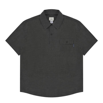 Kappy Pigment Henley Neck Half Shirt Charcoal - Parasol Store