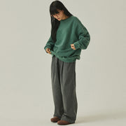 Kappy Pigment Two Tuck Wide Pants Charcoal - Parasol Store