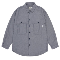 Kappy Stripe Pocket Work Shirt Navy - Parasol Store