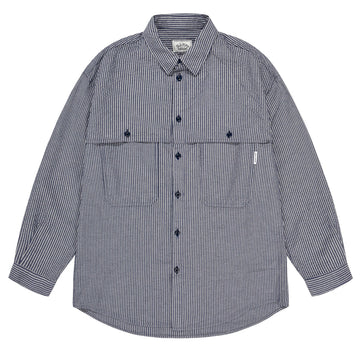 Kappy Stripe Pocket Work Shirt Navy - Parasol Store