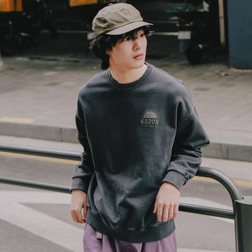 Kappy Sunny Wink Pigment Sweatshirt Charcoal - Parasol Store