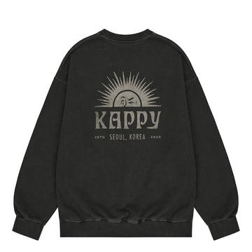 Kappy Sunny Wink Pigment Sweatshirt Charcoal - Parasol Store