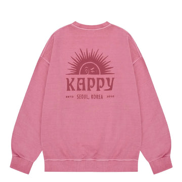 Kappy Sunny Wink Pigment Sweatshirt Pink - Parasol Store