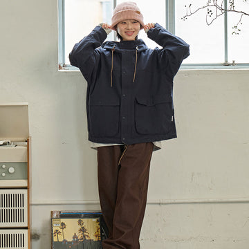 Kappy Two Tuck Wide Denim Pants Brown - Parasol Store