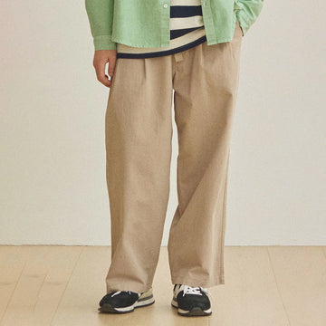 Kappy Two Tuck Wide Pants Beige - Parasol Store