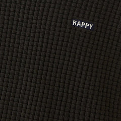 Kappy Waffle Button Hoodie Black - Parasol Store