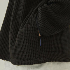 Kappy Waffle Button Hoodie Black - Parasol Store