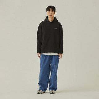 Kappy Waffle Button Hoodie Black