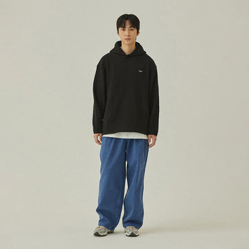 Kappy Waffle Button Hoodie Black