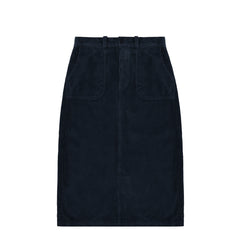 Kappy Womens Corduroy Fatigue Skirt Navy - Parasol Store