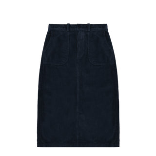 Kappy Womens Corduroy Fatigue Skirt Navy - Parasol Store