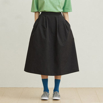 Kappy Womens Flare Banding Skirt Black